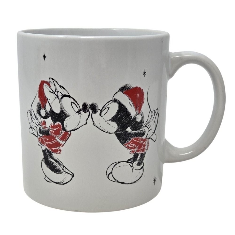 Disney Mickey Minnie Mouse‎ Christmas 20 oz Mug Zrike Brands Sketch Santa Hat